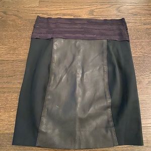 Vegan leather elastic pencil skirt